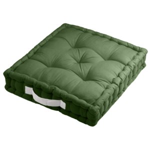 Sitzkissen Uni - 100% Baumwolle - 45x45x10cm - Farbe Moos